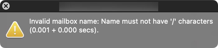 Error invalid mailbox name