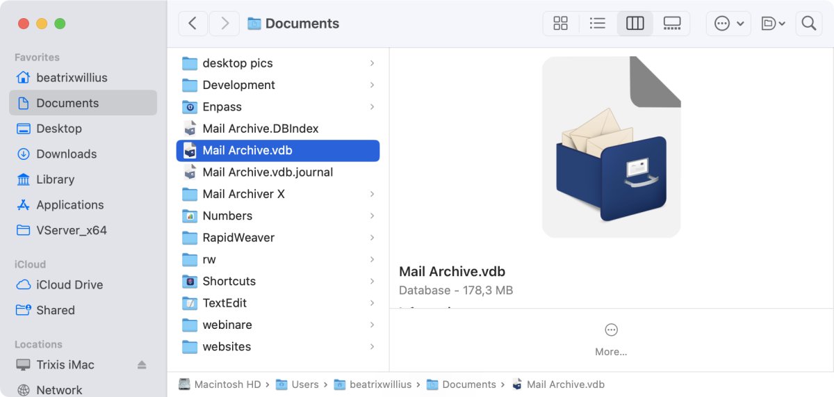 Archive in Finder