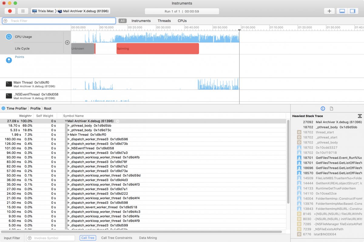 Doing an analysis with Instruments