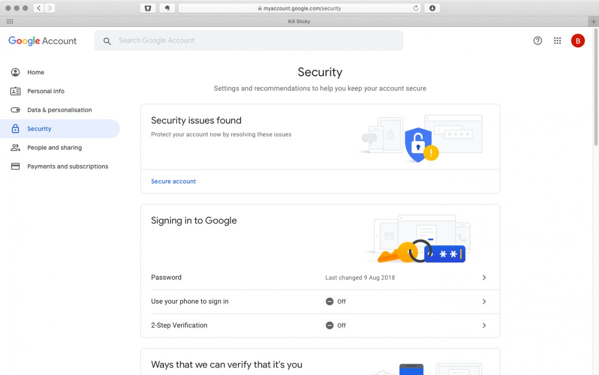 Google account security