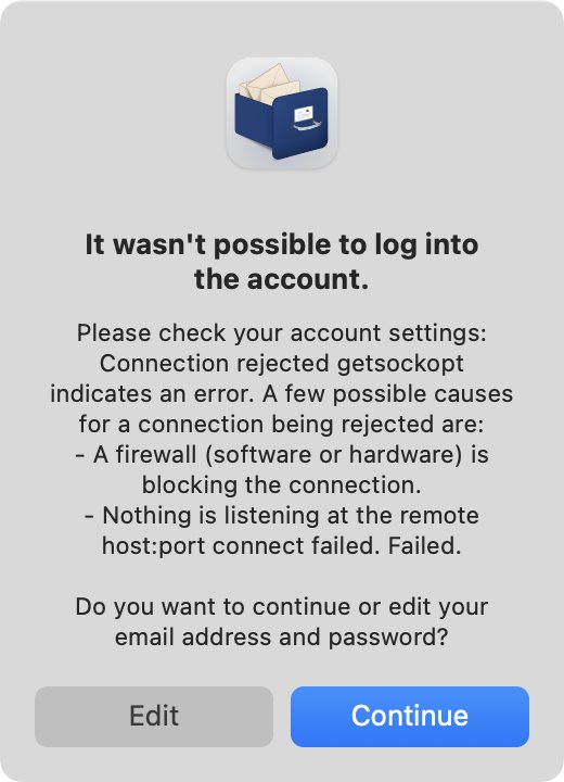 Error message for Proton