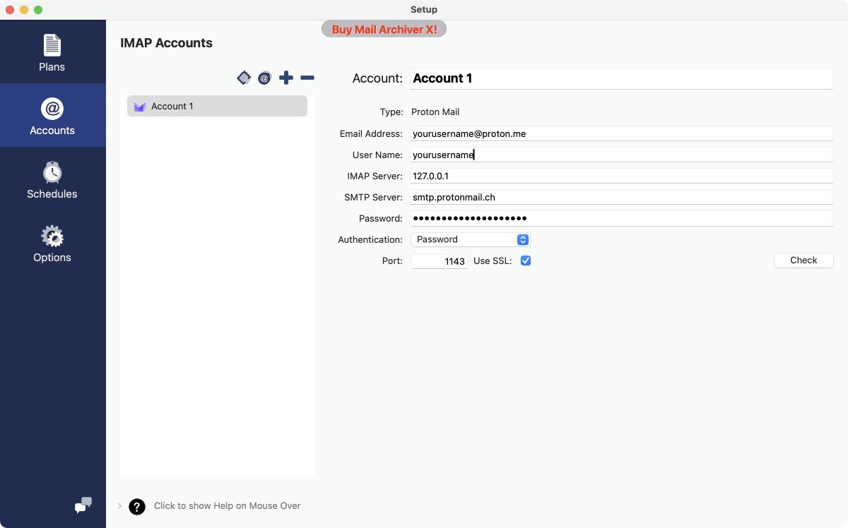 New account for Proton Mail