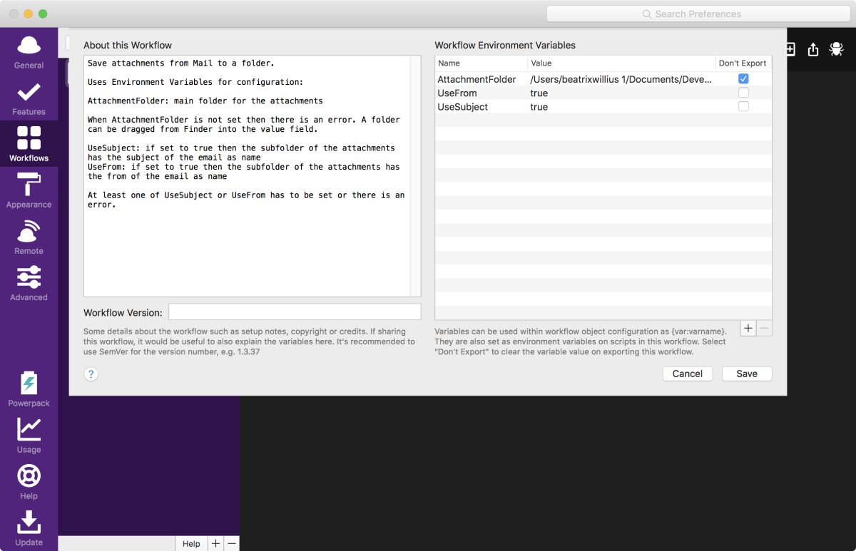 Setting up environment variables for the workflow