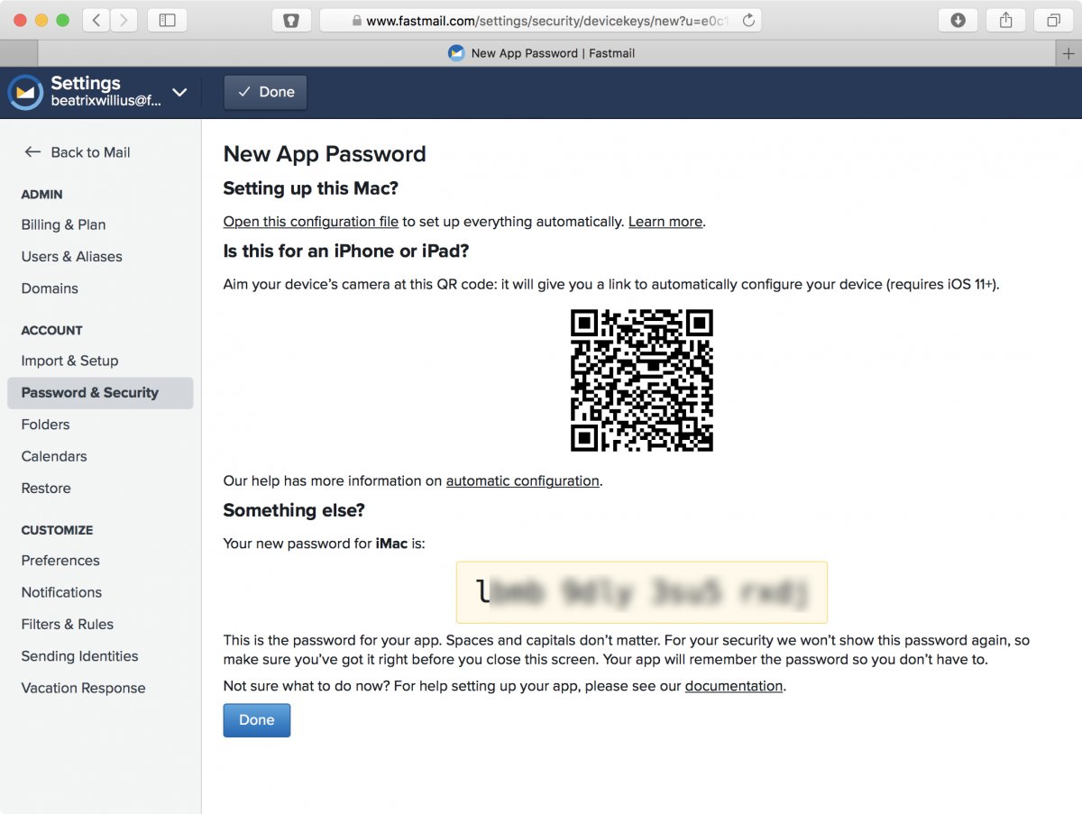 How to set up Fastmail for Mail Archiver