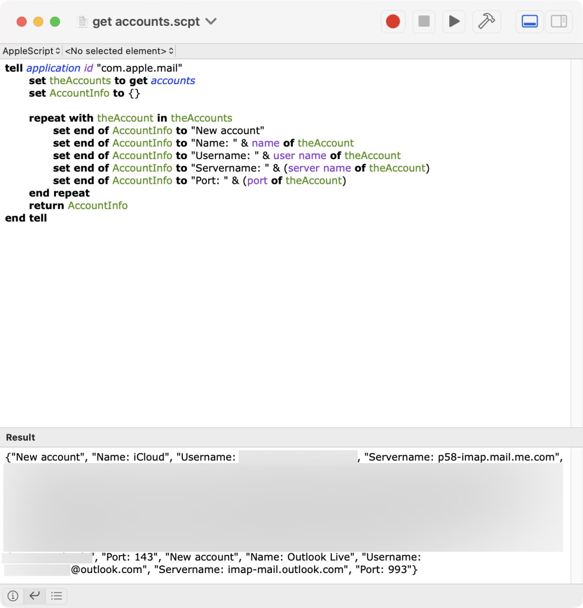 ScriptEditor with result