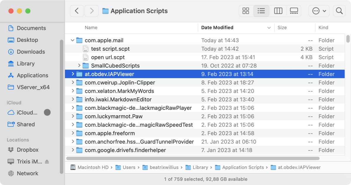 AppleScript folder for Mail
