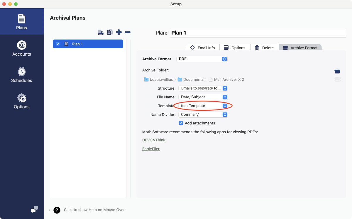 Using the print template