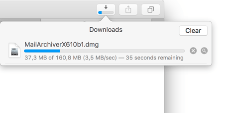 Mail Archiver is downloading