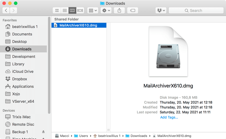 dmg has been downloaded