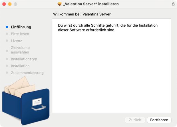 Installation von Valentina Server