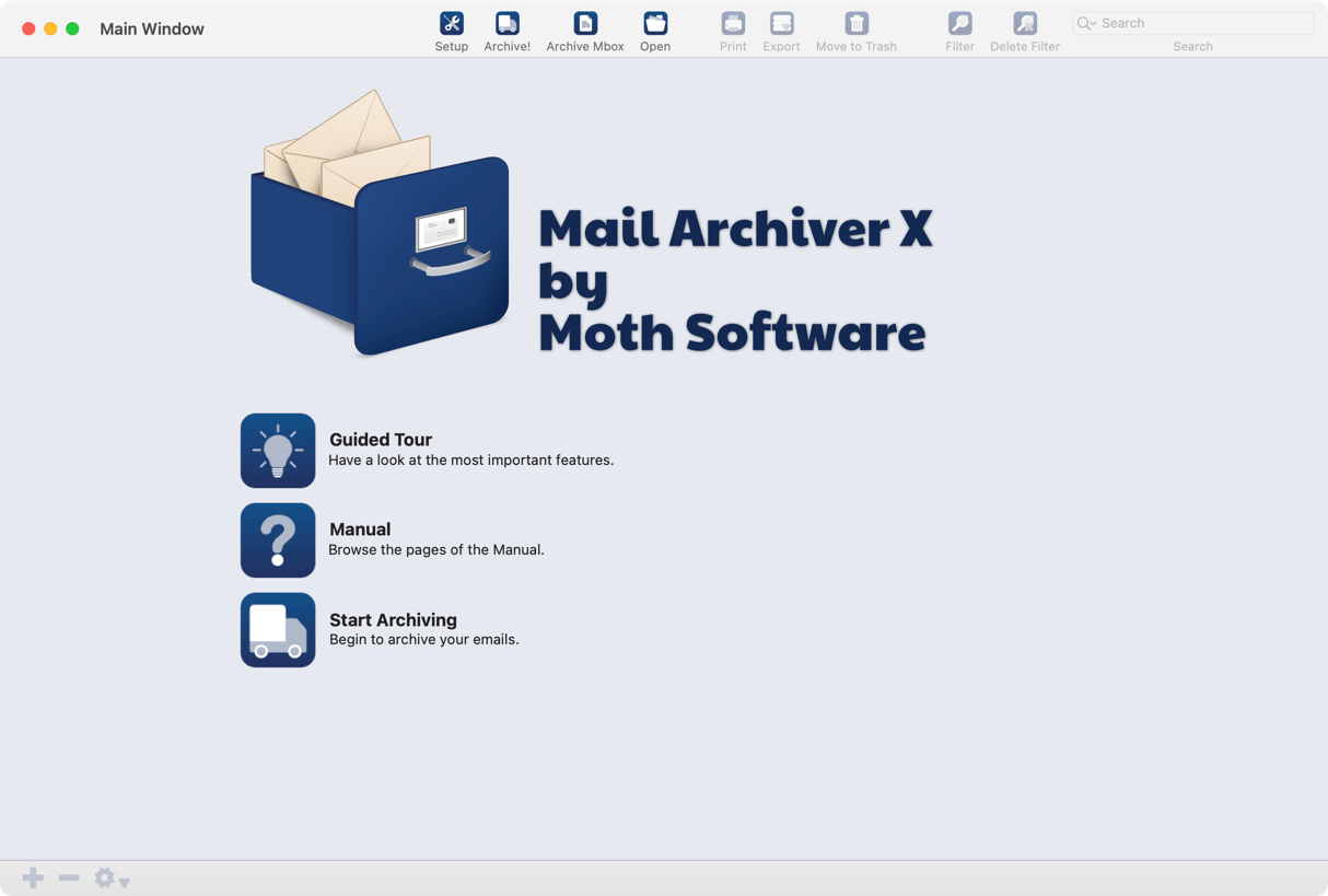 Mail Archiver Interface