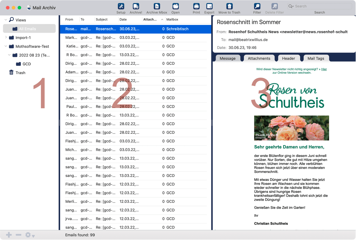 Built in Email Viewer