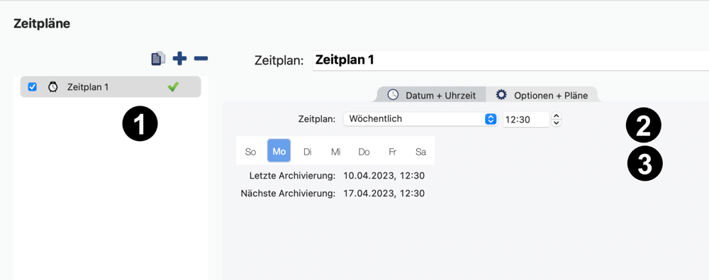 Archiviere Emails mit einem Zeitplan automatisch