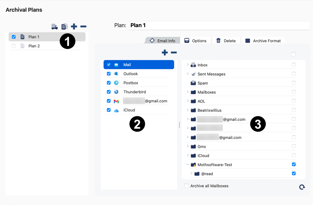Define what is being archived in the Setup